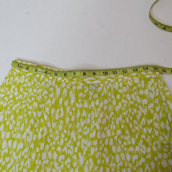 Who What Wear Women's Yellow Citrus Leopard Print Tiered Midi Skirt Size L - Picture 7 of 9